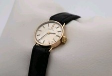 Omega 9ct Yellow Gold Round Dial Ladies Mechanical Bracelet Watch Hallmarked Box