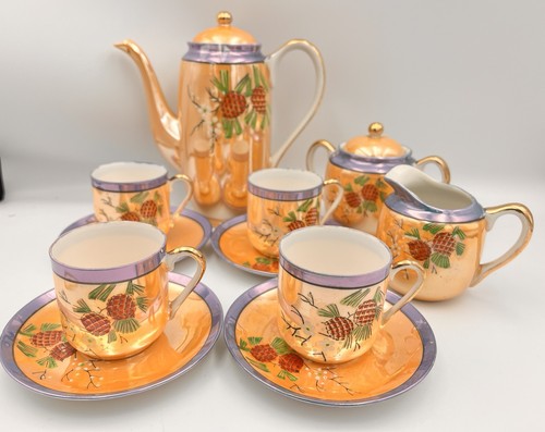 Japanese lusterware tea set - japanese,