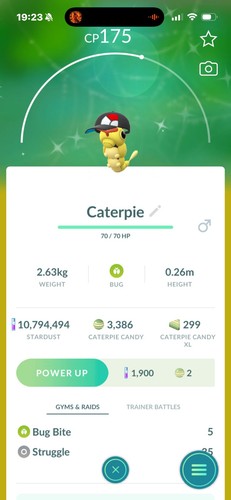 Pokemon shiny caterpie - go,