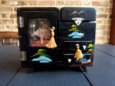 Early Post-War Japanese Lacquer Musical Jewellery Box, Ballerina, “FOREIGN”