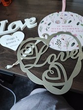 Lovely Selection of Love Hanging Ornaments+ Word Love Standing Sign Gift Idea