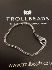 16/ 18cm Authentic Trollbead Solid Silver Bracelet With Clasp