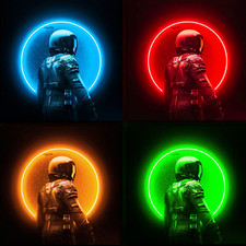 Astronaut neon sign - neon, uv