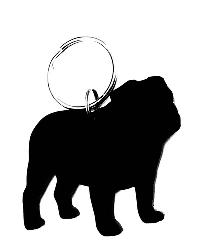 English bulldog dog - english, keyring