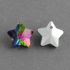 20 Rainbow Star Faceted Glass