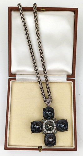 Miglio gun metal crystal cross - miglio,