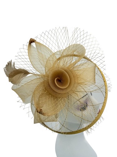 Flower feather fascinator - feather,