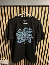 Men’s Avenzi Jeans Medusa T-shirt Size Xl Black Stitched Print 100% Cotton