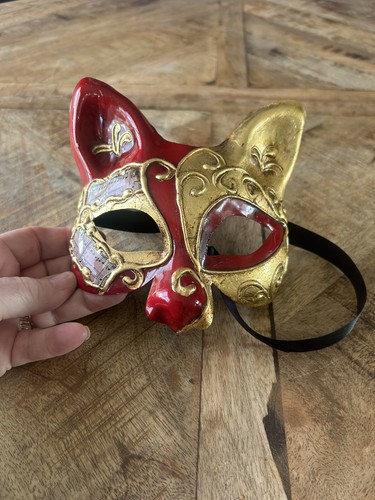 Vintage venetian cat mask - cat,