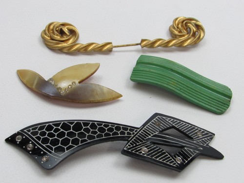 Art deco celluloid brooch - art,