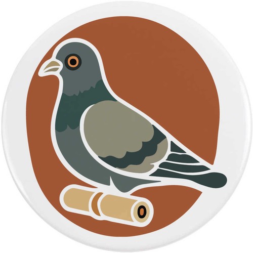 Carrier pigeon button pin - 'carrier,