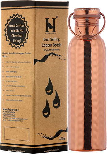 Pure copper water bottle with - copper,