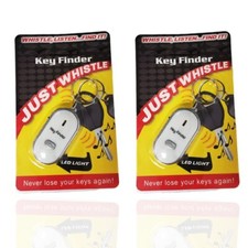 2 Pack Whistle Keyfinder with Light Keyring - Key Locater  Beep Sound & Flashing