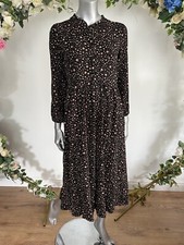 Womens Joules Maxi Dress Size 8 10 12 16 Clara Black Jersey Star Print Button Up