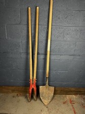 Vintage American Post Hole Digger & Shovel – Rustic Farm Tool Set