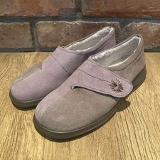 NEW Hotter Wrap Faux Fur Lined Suede Slippers Size UK 7