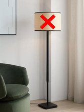 John Lewis Serenity Modern Wooden Floor Lamp - Black/Natural [Marked/No Shade)