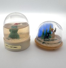 Mid Century Kitsch Christmas Snow Globes Set 1960s–70s Vintage X2