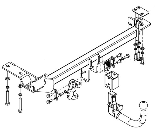 Detachable tow bar for - bar, land