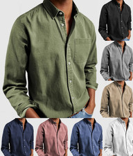 Men's shirt new long sleeved lapel men's shirt