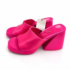 Zara Pink Mule Heels UK 5