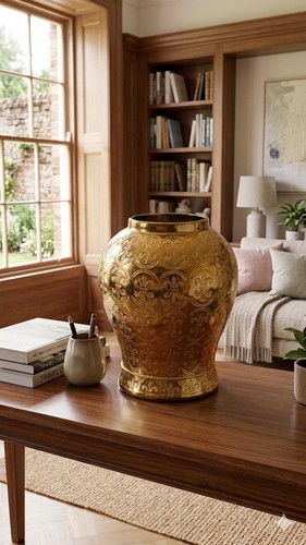 Antique style brass - brass, vase