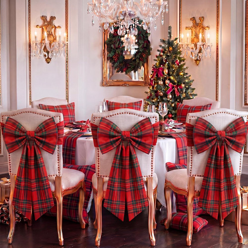Pcs christmas chair - 6, bows