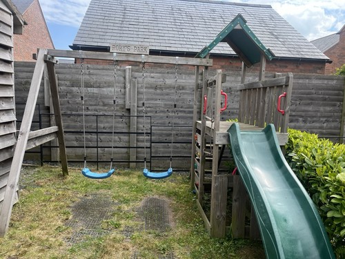 Wooden climbing frame playset - climbing,
