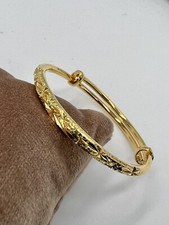 24ct 24k Girl, Boy, Gold Plated ,Newborn, Baby, Toddler, Bangle/Bracelet Ref:-2