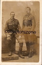 WW1 Two British Soldiers Pals Or Brothers Studio Real Photo postcard