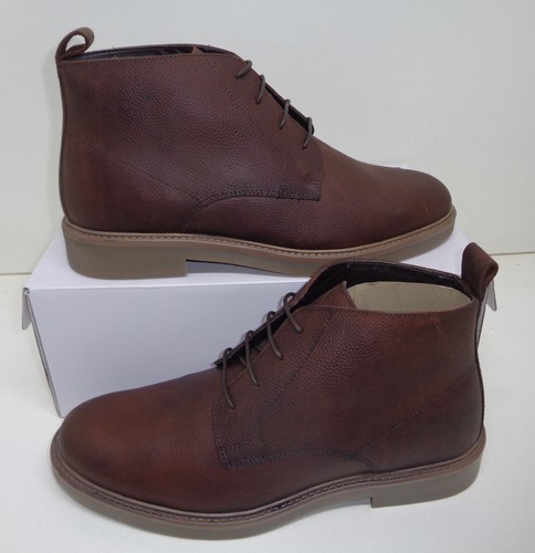 Mens brown leather boots ankle - leather,
