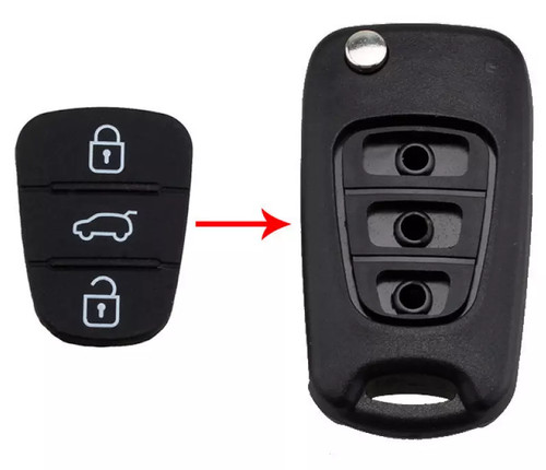 Button key fob - 3, rubber