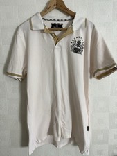 Aquascutum Polo Shirt Xl Mens Cream Short Sleeve 0186