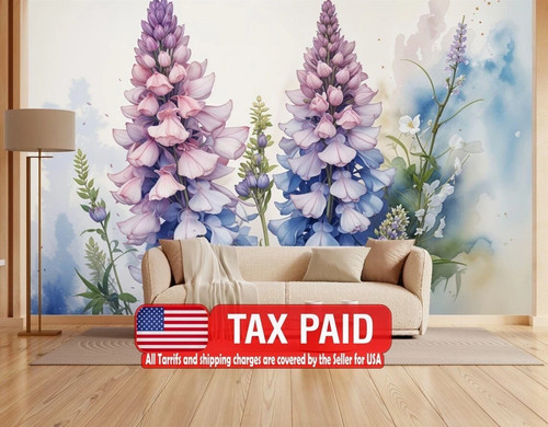 Baroque peony flower mural - flower,