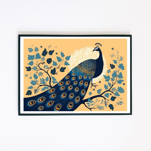 Peacock bird abstract graphic - peacock,