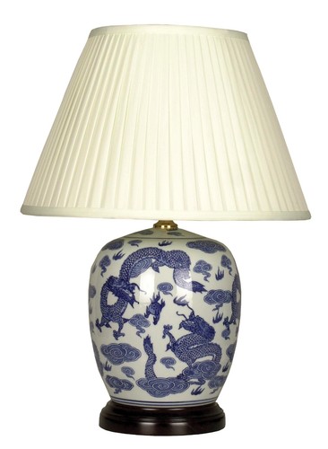 Blue ceramic lamp oriental - ceramic,