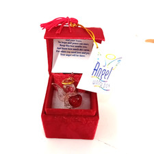 GLASS WORRY ANGEL Boxed collectable Guardian of the heart Angel Worry Box