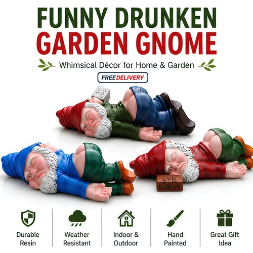 Funny drunk dwarf garden - dwarf,