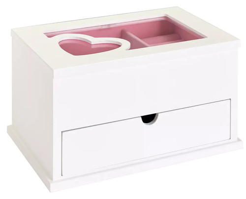 White wooden jewellery box - wooden,