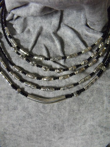 Silver beads necklace pagan - beads,