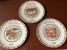 Set Of 3 Royal Grafton Christmas Plates 1988-1990