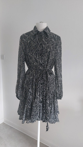 Zara black and white chiffon - black,