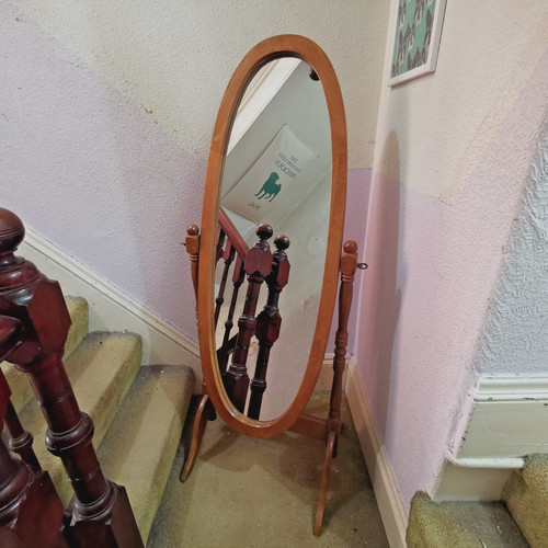 Vintage wooden cheval mirror - vintage,