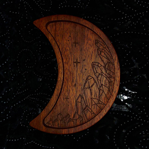 Witch casket wooden crescent - witch,