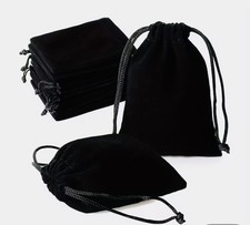 10 Black Velvet Drawstring