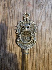 Brass Fire Rake With Decorative Handle Inscibed With DURHAM