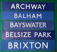 ORIGINAL VINTAGE LONDON UNDERGROUND STATION SIGNS 1960s/70s NICE!