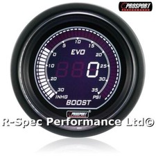 GENUINE Prosport 52mm Evo Ice White Display LCD Digital Turbo Boost Gauge PSI