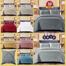 Bedspread Comforter Bedding Set 3Pcs Quilted Patchwork Bed Runner & Pillow shams