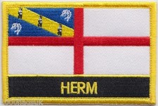 Herm Channel Islands Flag Embroidered Patch Badge - Sew or Iron on